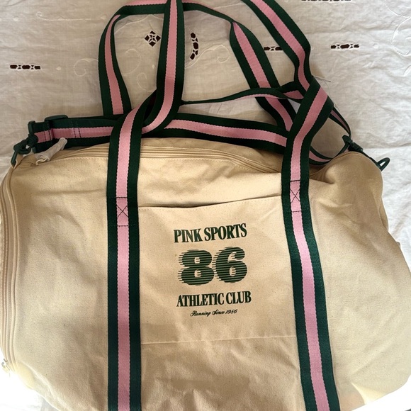 Pink Victoria’s Secret Beige Tote Bag NWT - Picture 1 of 8
